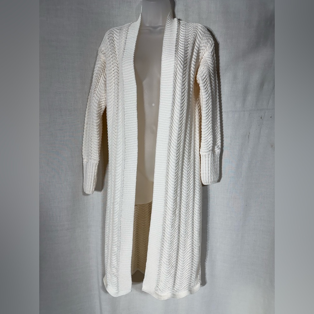Truth Cream Long open long Knit Cardigan Size SP